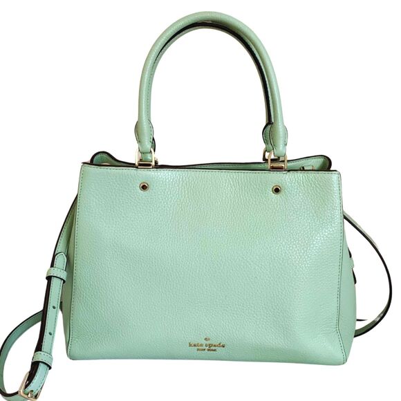 kate spade Handbags - Kate Spade New York Leather Satchel Crossbody Mint Green Good Condition